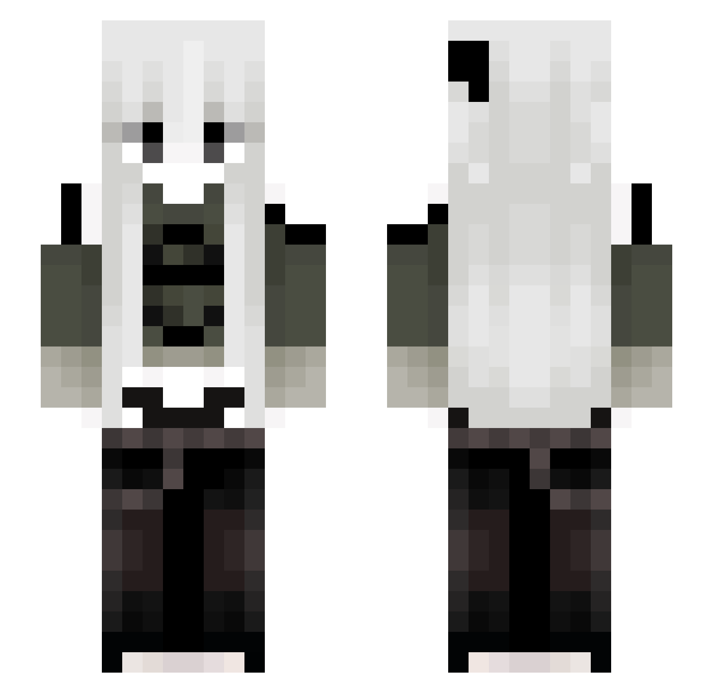 Nomissaka Minecraft skin, front and back view