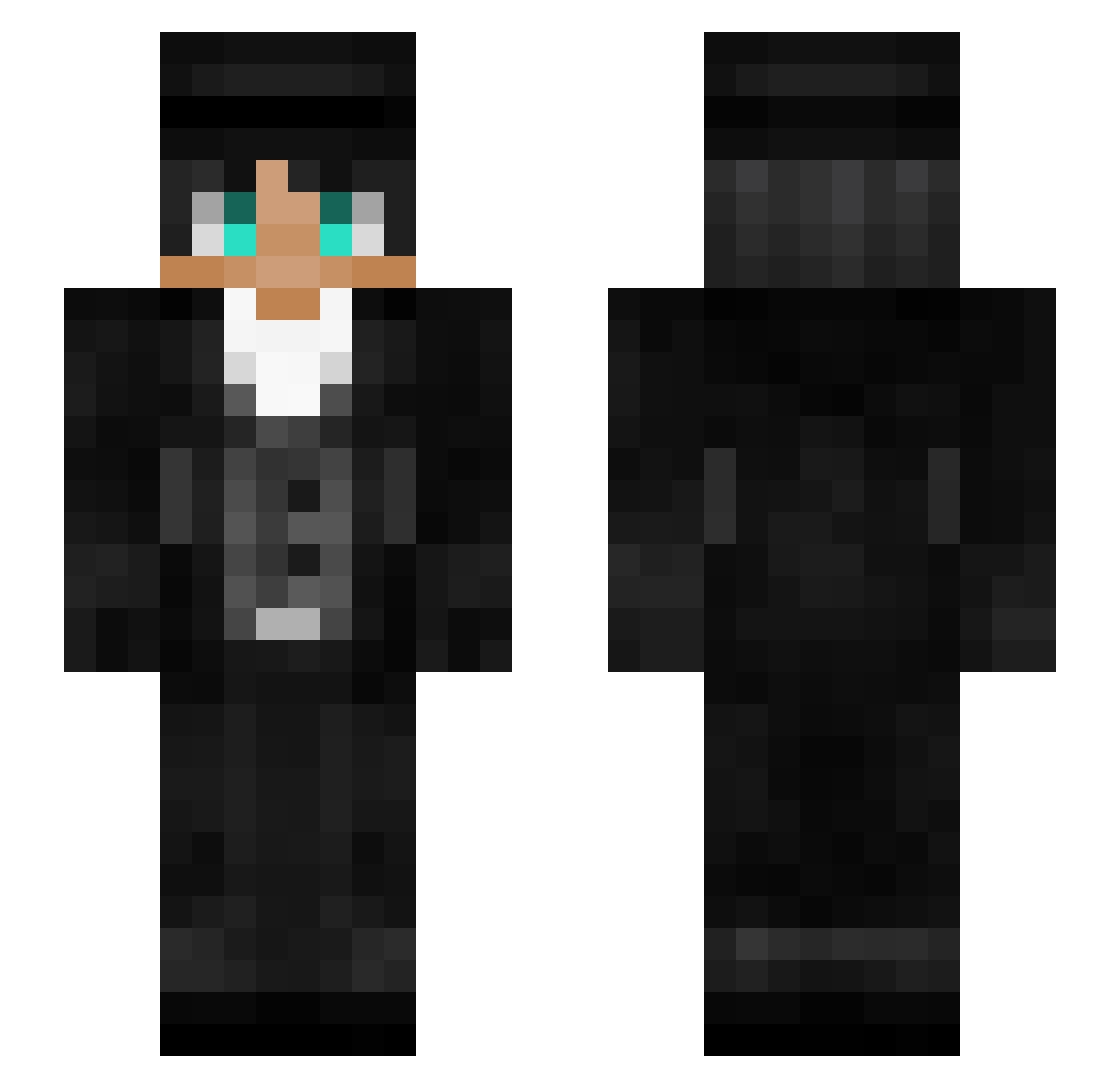 Txbby Minecraft skin, front and back view