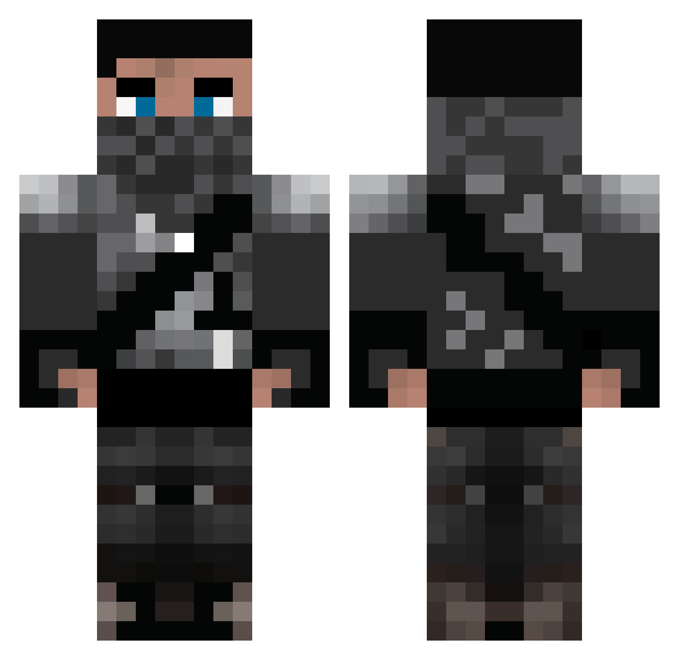 The_Reaster Minecraft skin, front and back view
