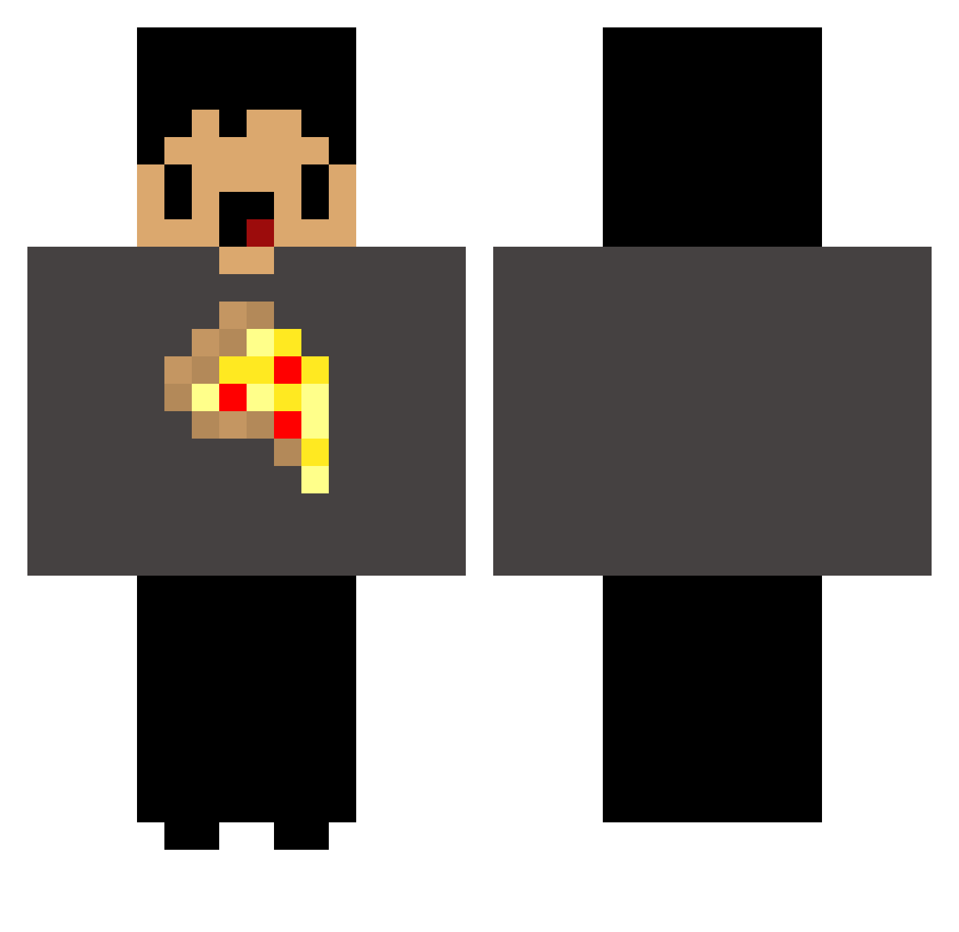 PizzaIsGood0617 Minecraft skin, front and back view