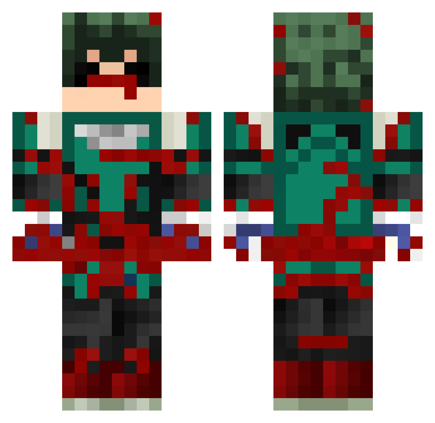 Darkness3276 Minecraft skin, front and back view