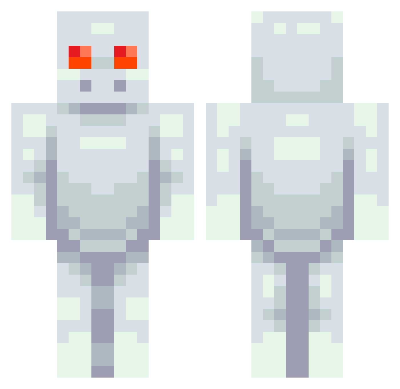 Garlglarenos Minecraft skin, front and back view