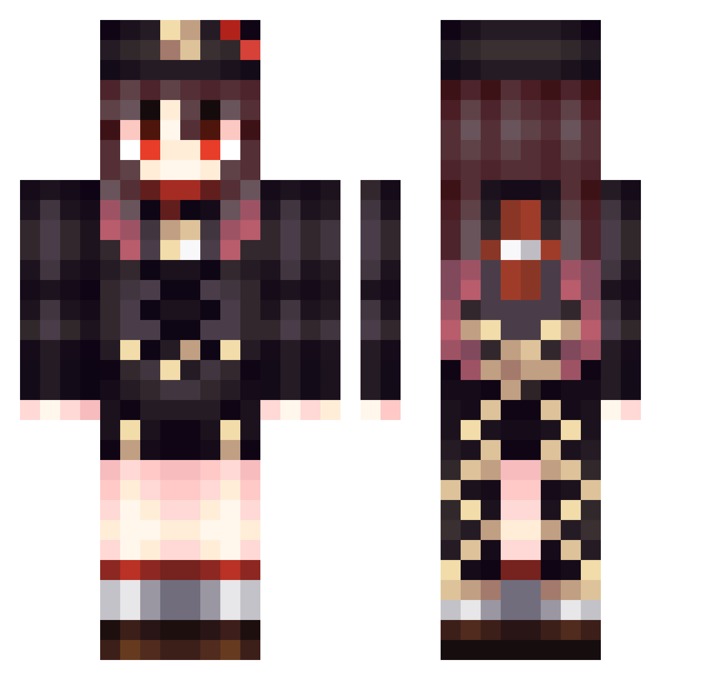 Woodman_93227 Minecraft skin, front and back view