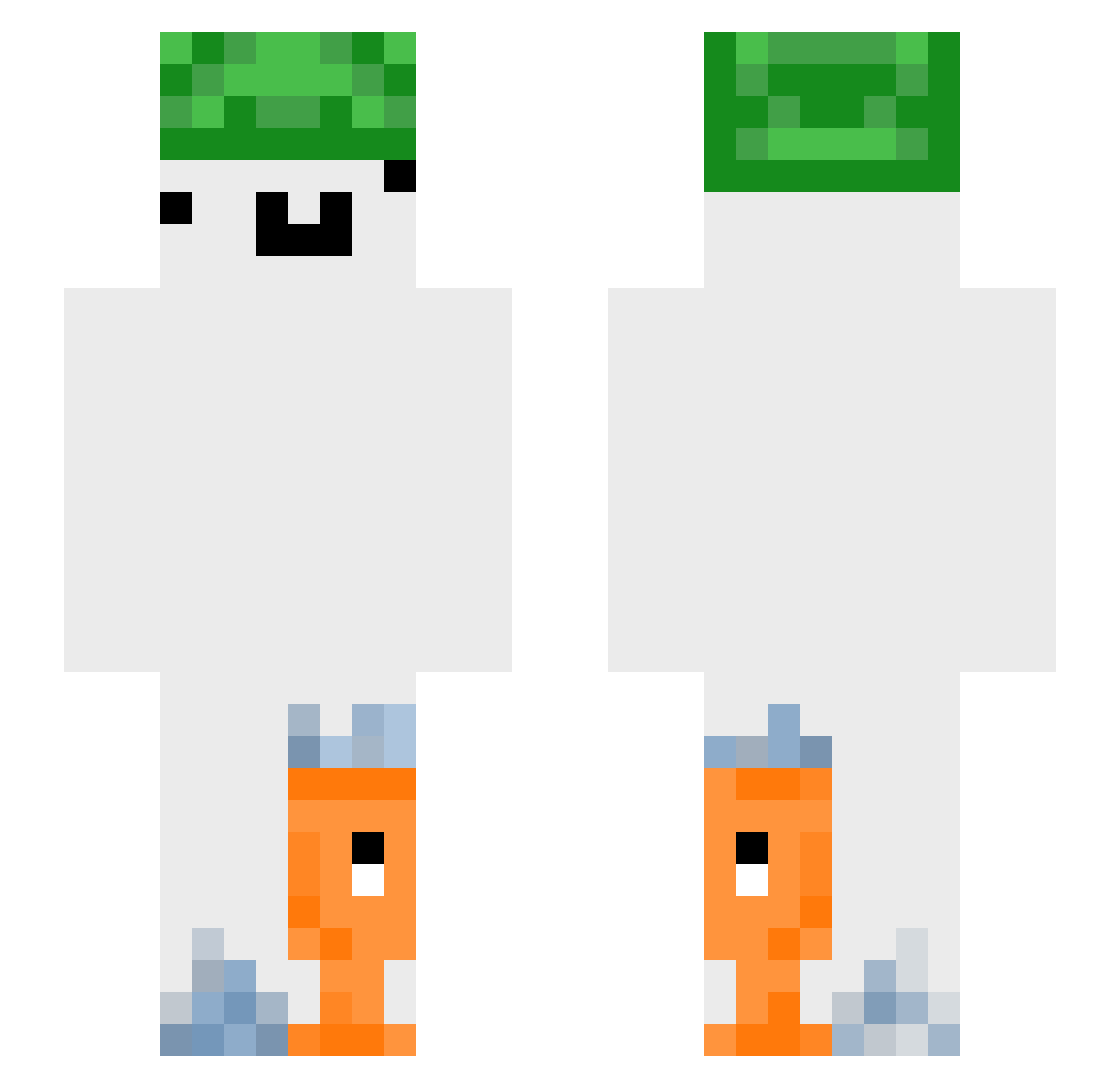 fishwl Minecraft skin, front and back view
