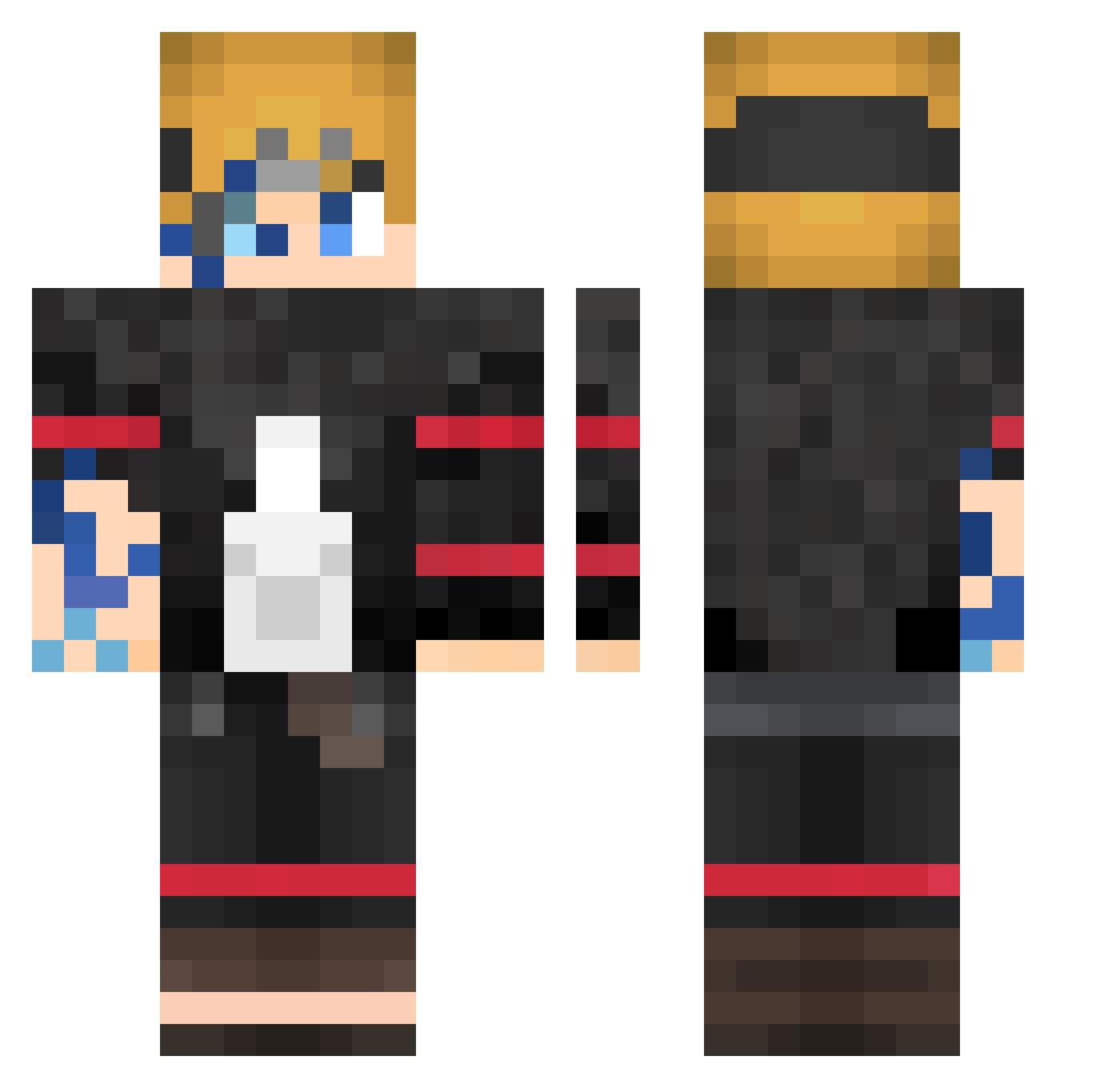 sauceygamer Minecraft skin, front and back view