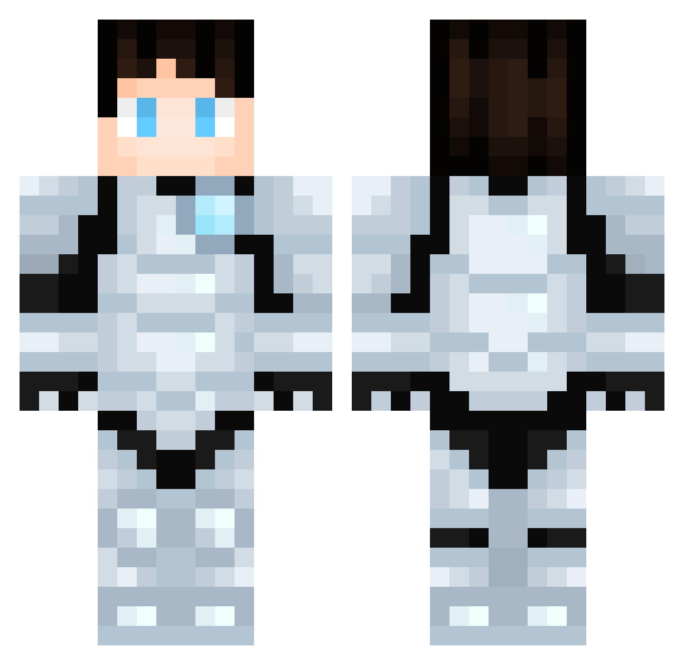 BizyIzzy Minecraft skin, front and back view