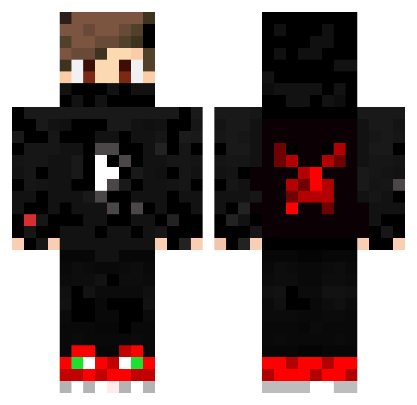 wertyregud Minecraft skin, front and back view