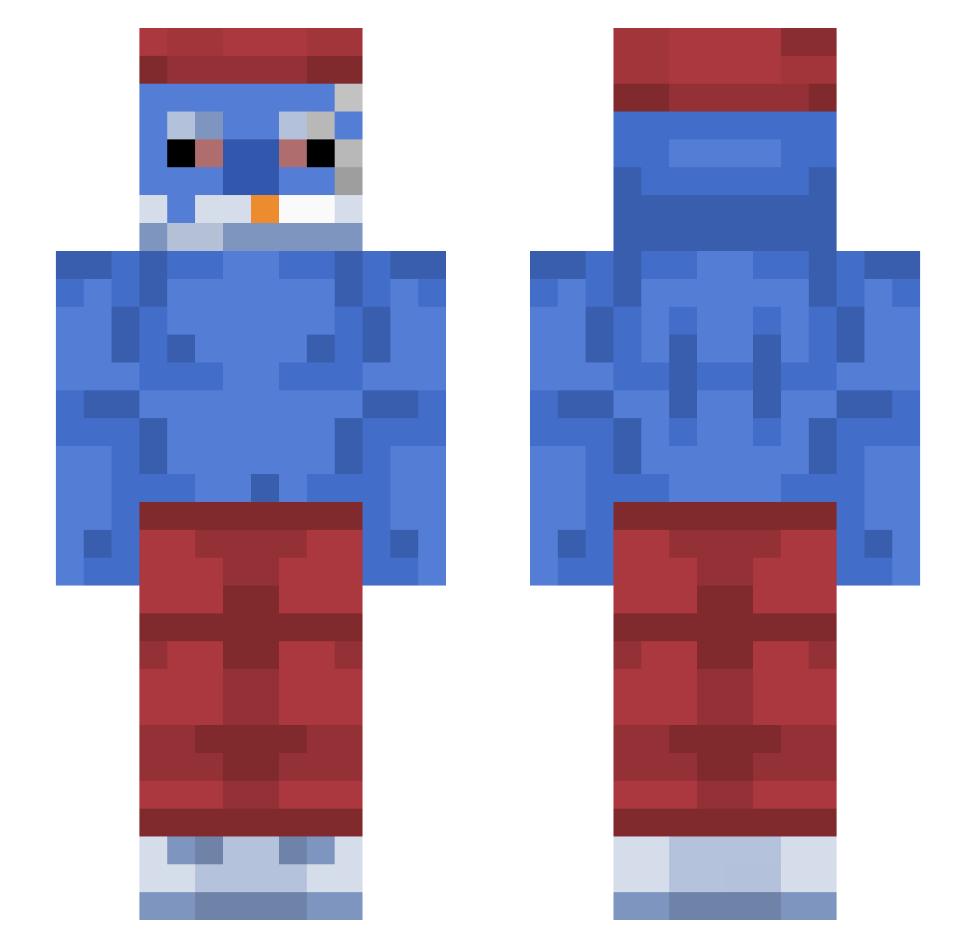 Warish Minecraft skin, front and back view