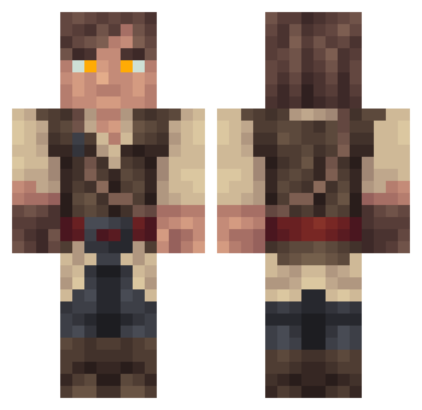2dank2spank Minecraft skin, front and back view