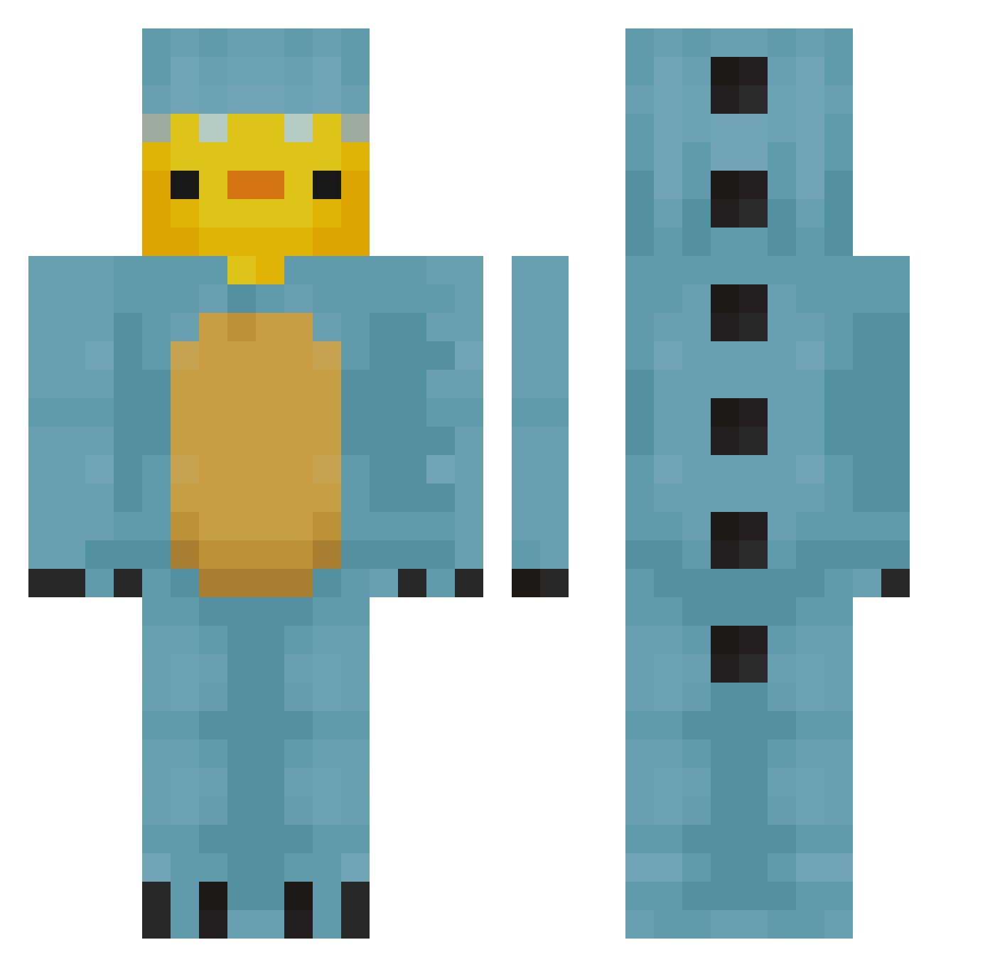 _baxqe Minecraft skin, front and back view