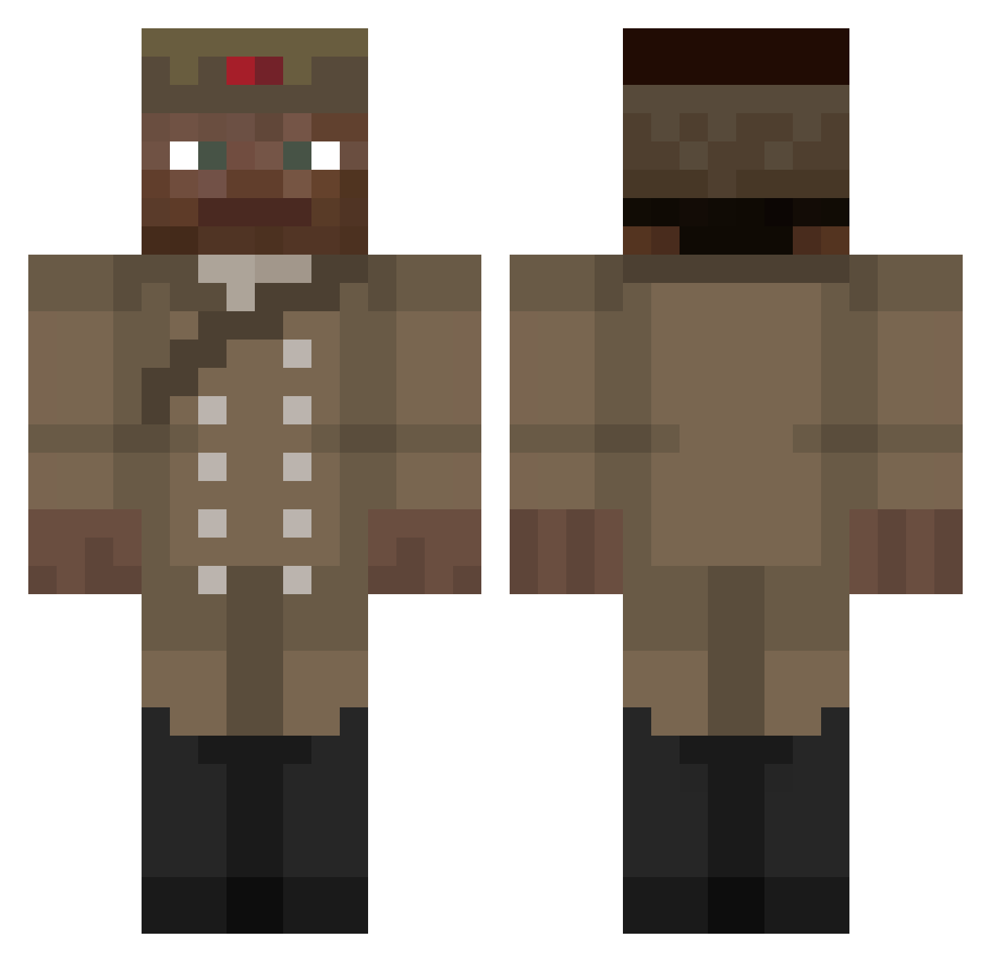 BigKingZ Minecraft skin, front and back view