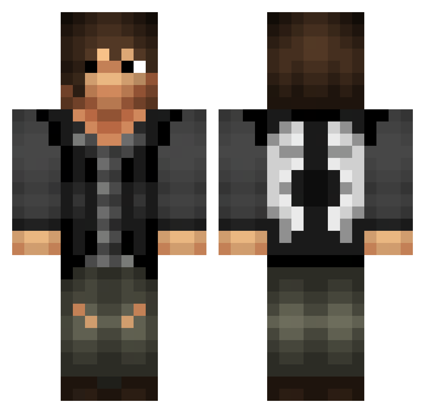ReagleEyes Minecraft skin, front and back view