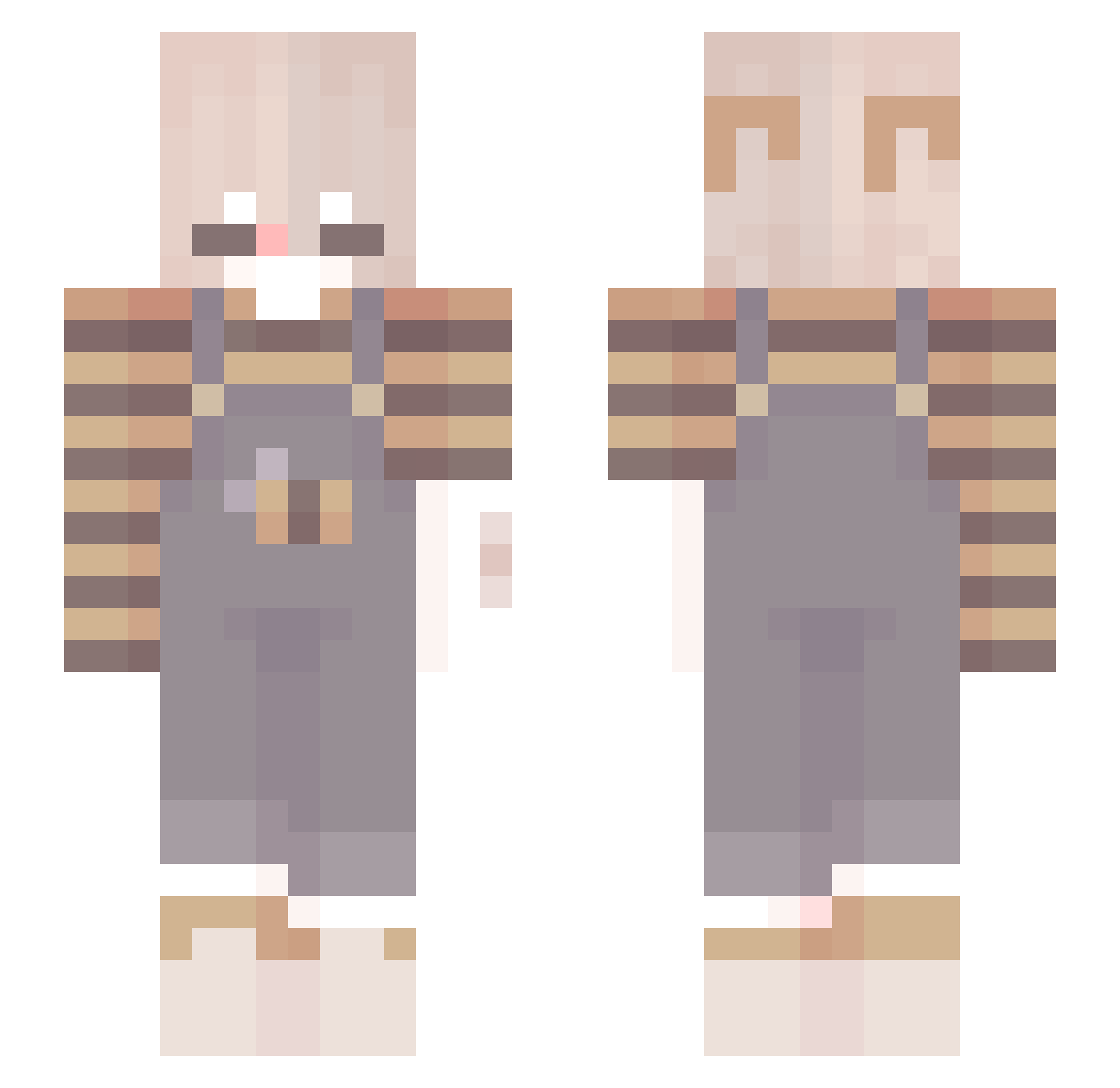 honeysbee Minecraft skin, front and back view