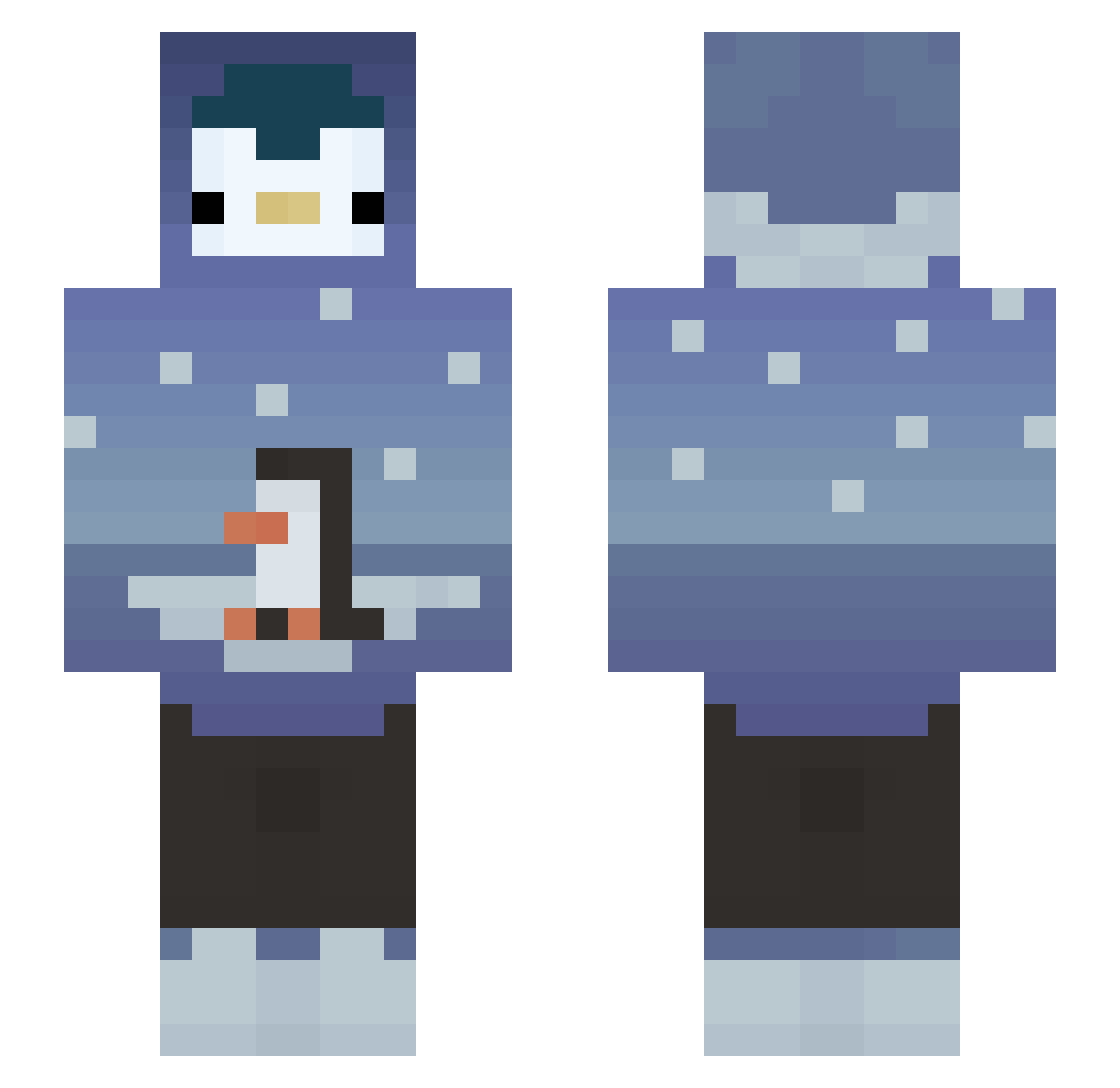 MrSeanix Minecraft skin, front and back view