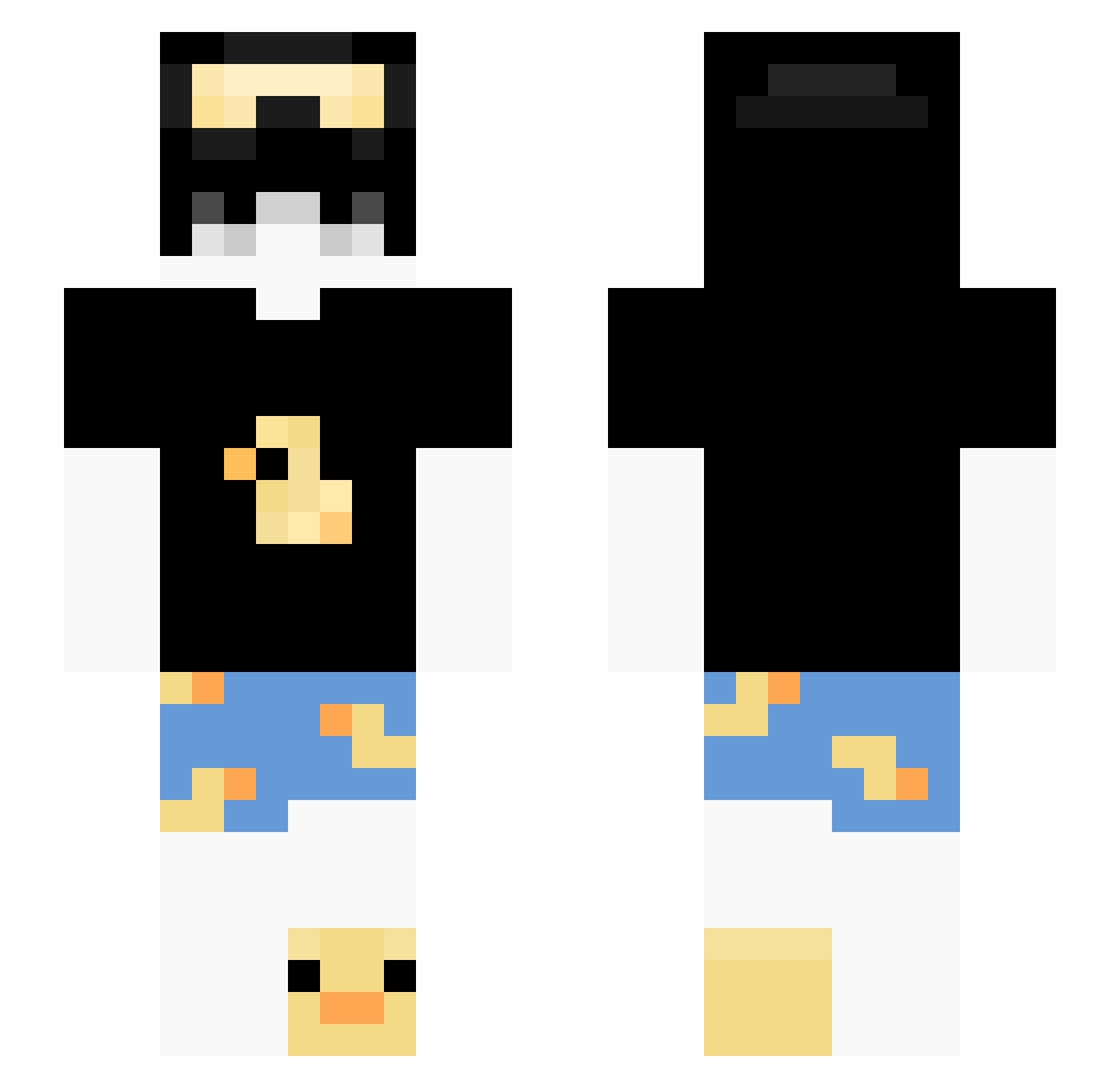bodiiee Minecraft skin, front and back view