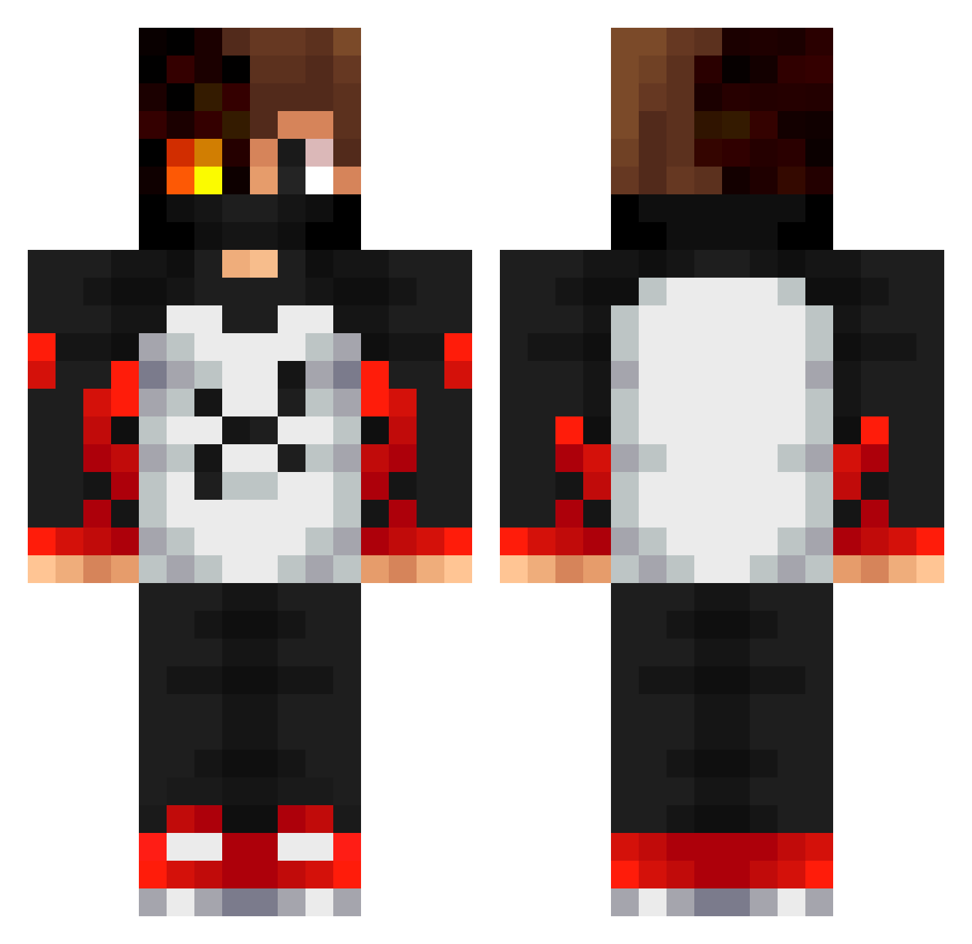 SocialLife Minecraft skin, front and back view