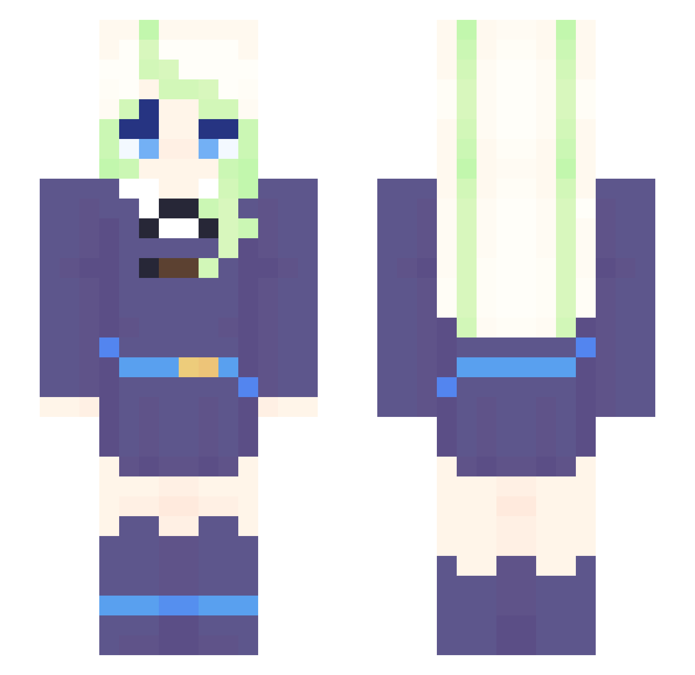 Mediarahana Minecraft skin, front and back view