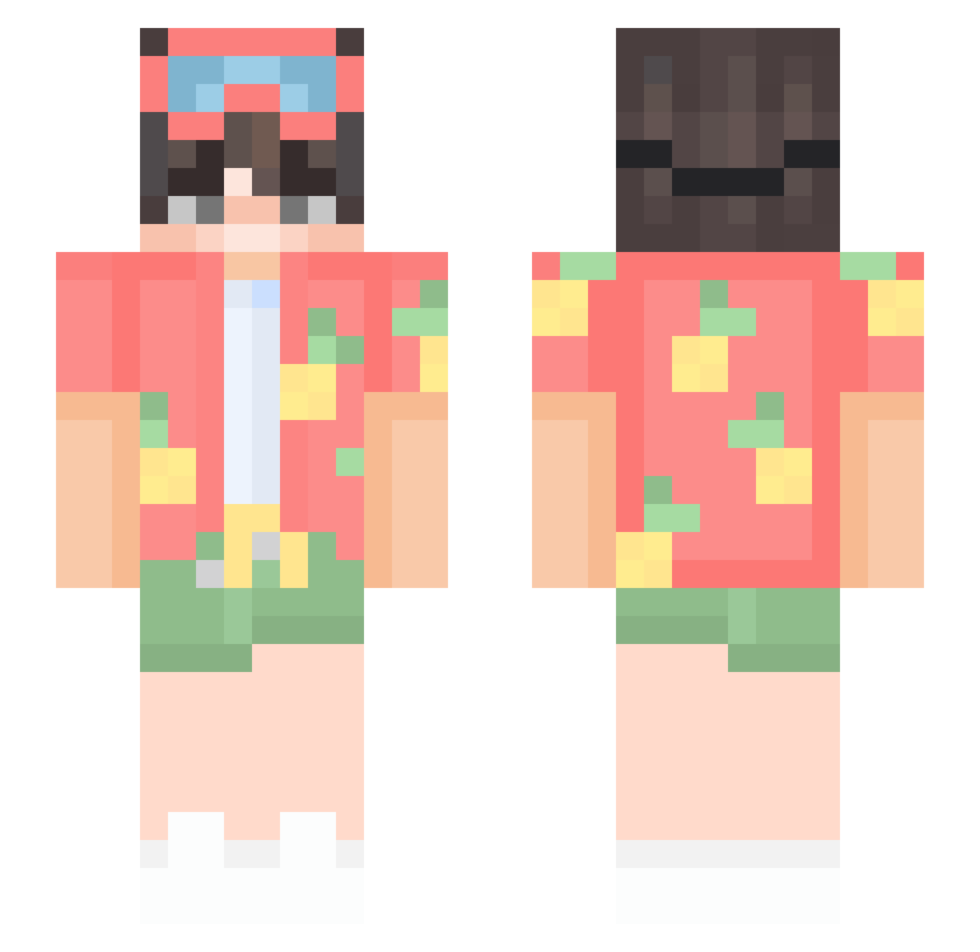 starzzYT Minecraft skin, front and back view