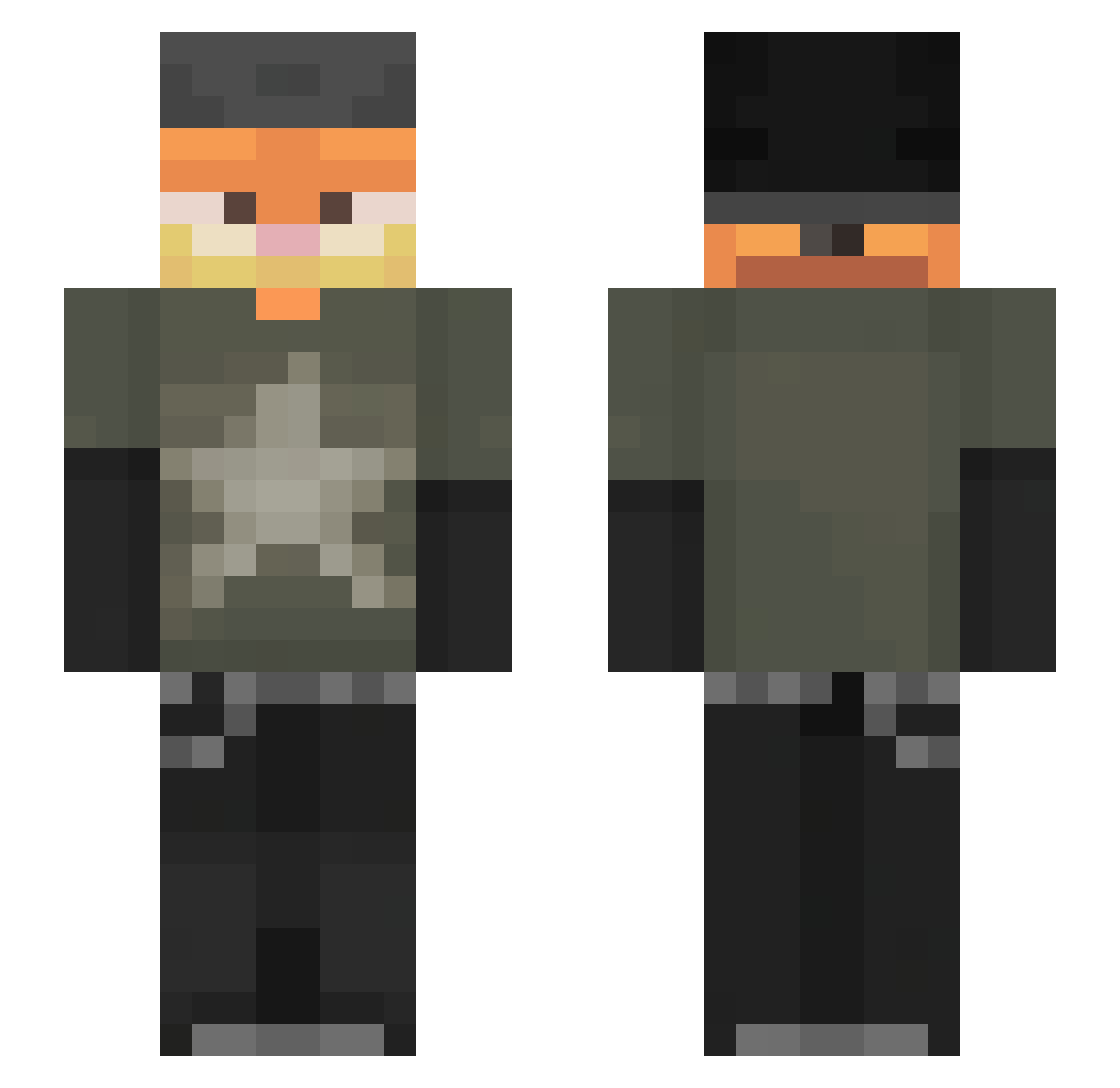 Yorkanee Minecraft skin, front and back view