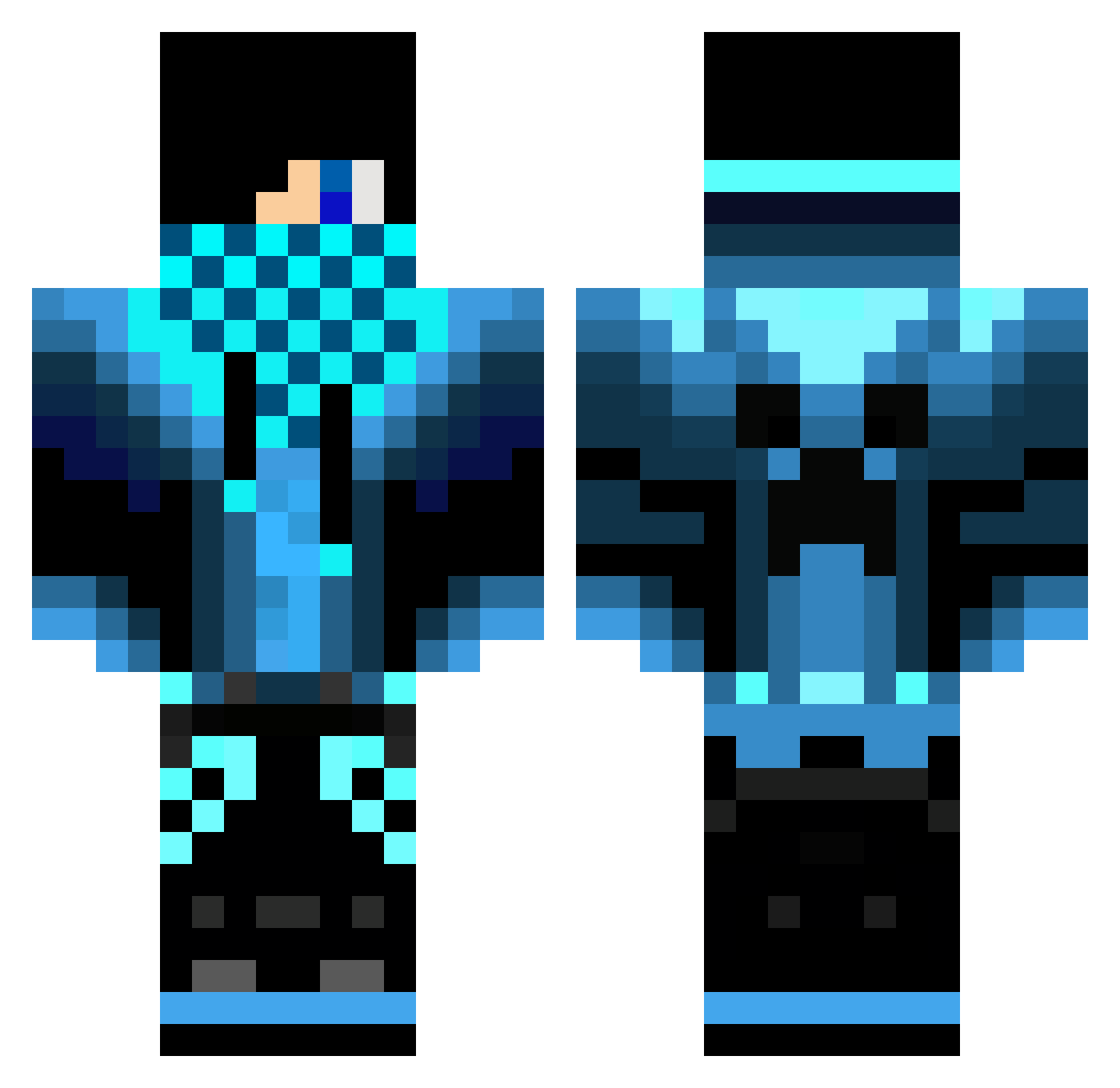VisibleRaidinq Minecraft skin, front and back view