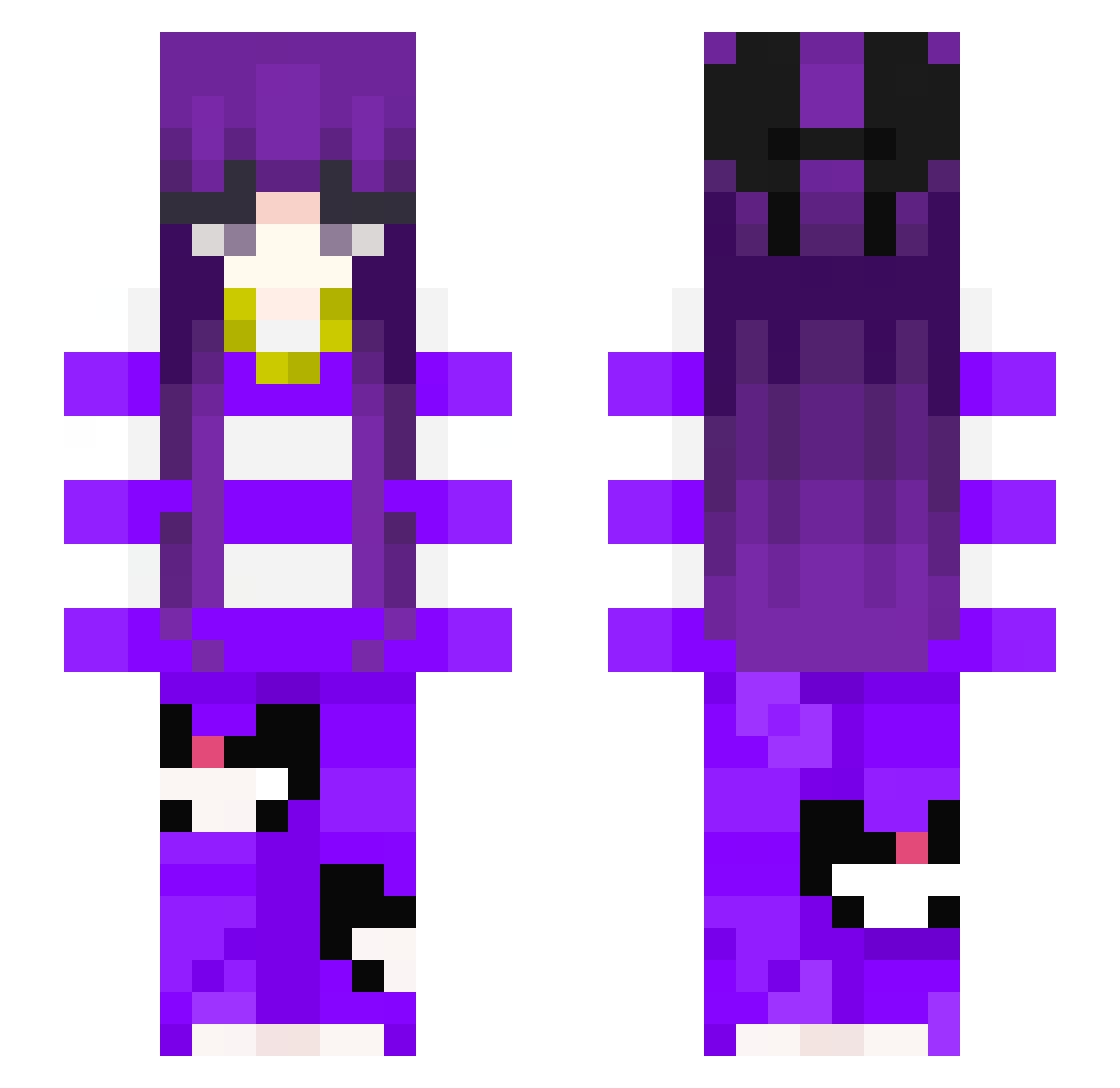 skittered Minecraft skin, front and back view