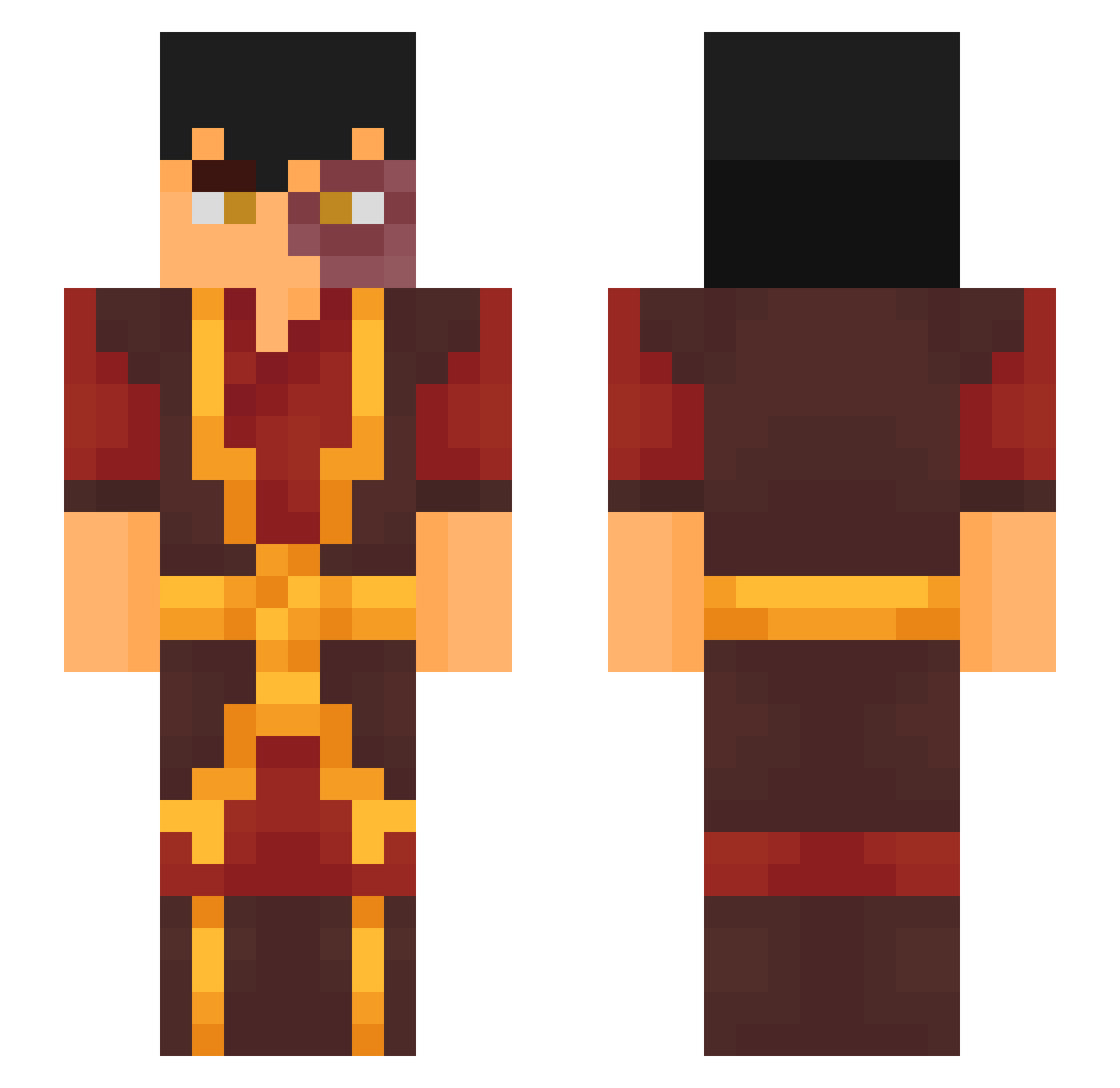 GalacticBoba049 Minecraft skin, front and back view