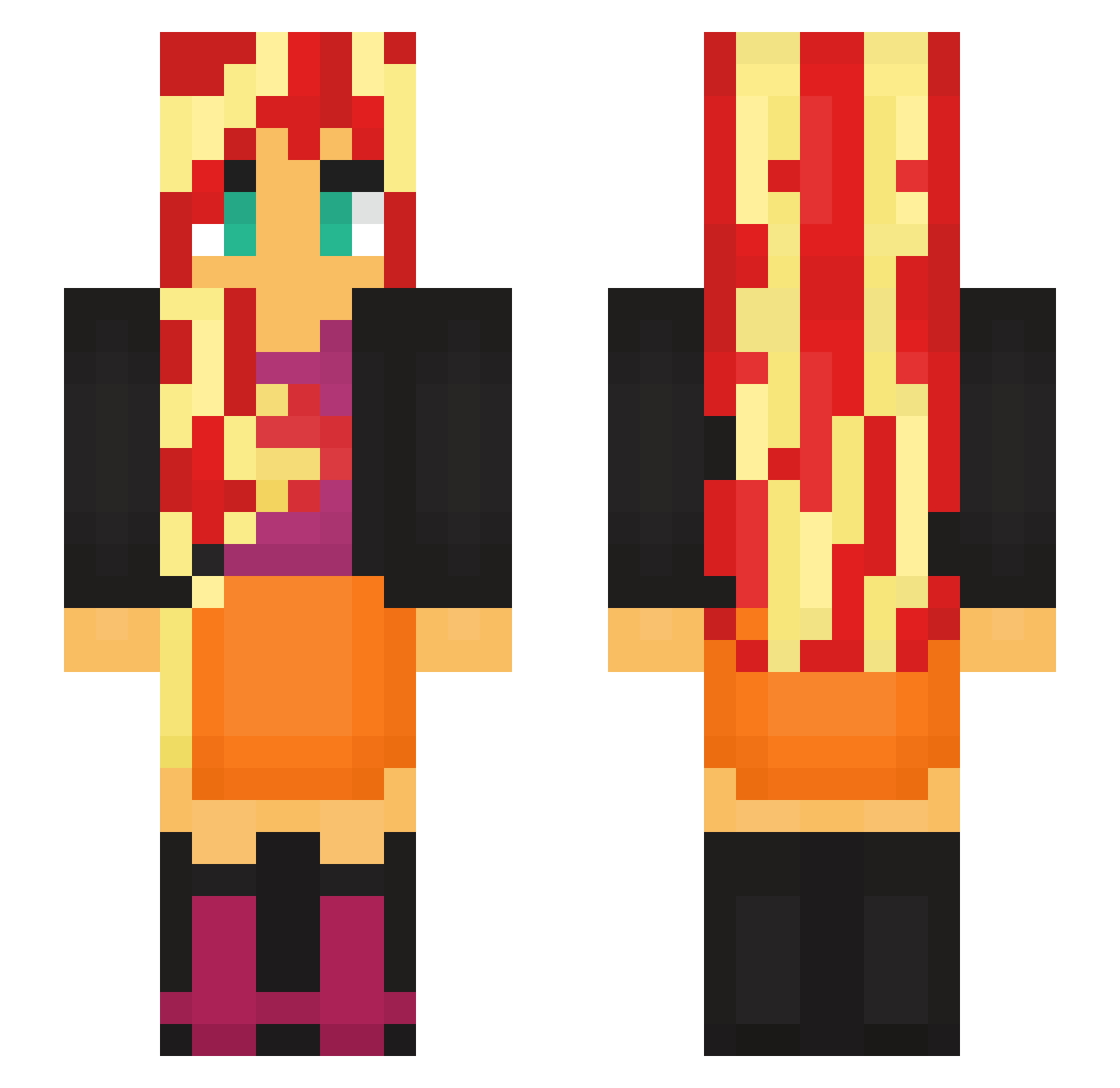 GodshuYT Minecraft skin, front and back view