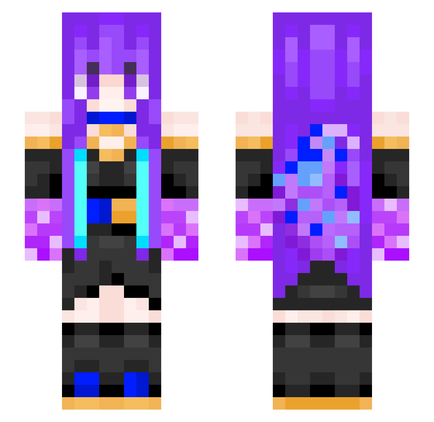 LilimVixen Minecraft skin, front and back view