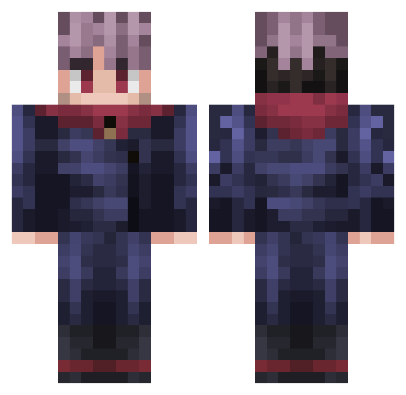 Milabo11 Minecraft skin, front and back view