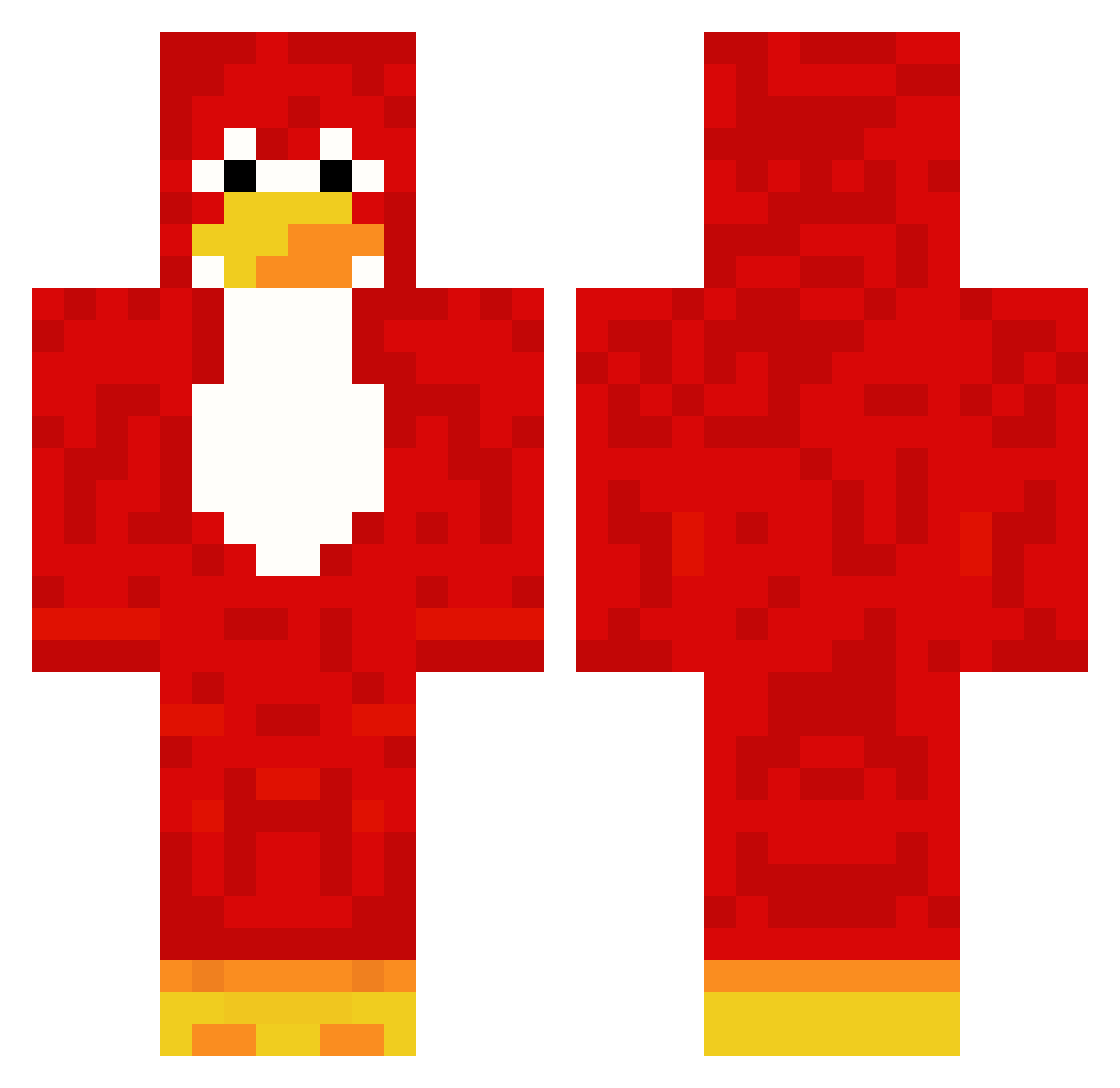 Reaccept Minecraft skin, front and back view