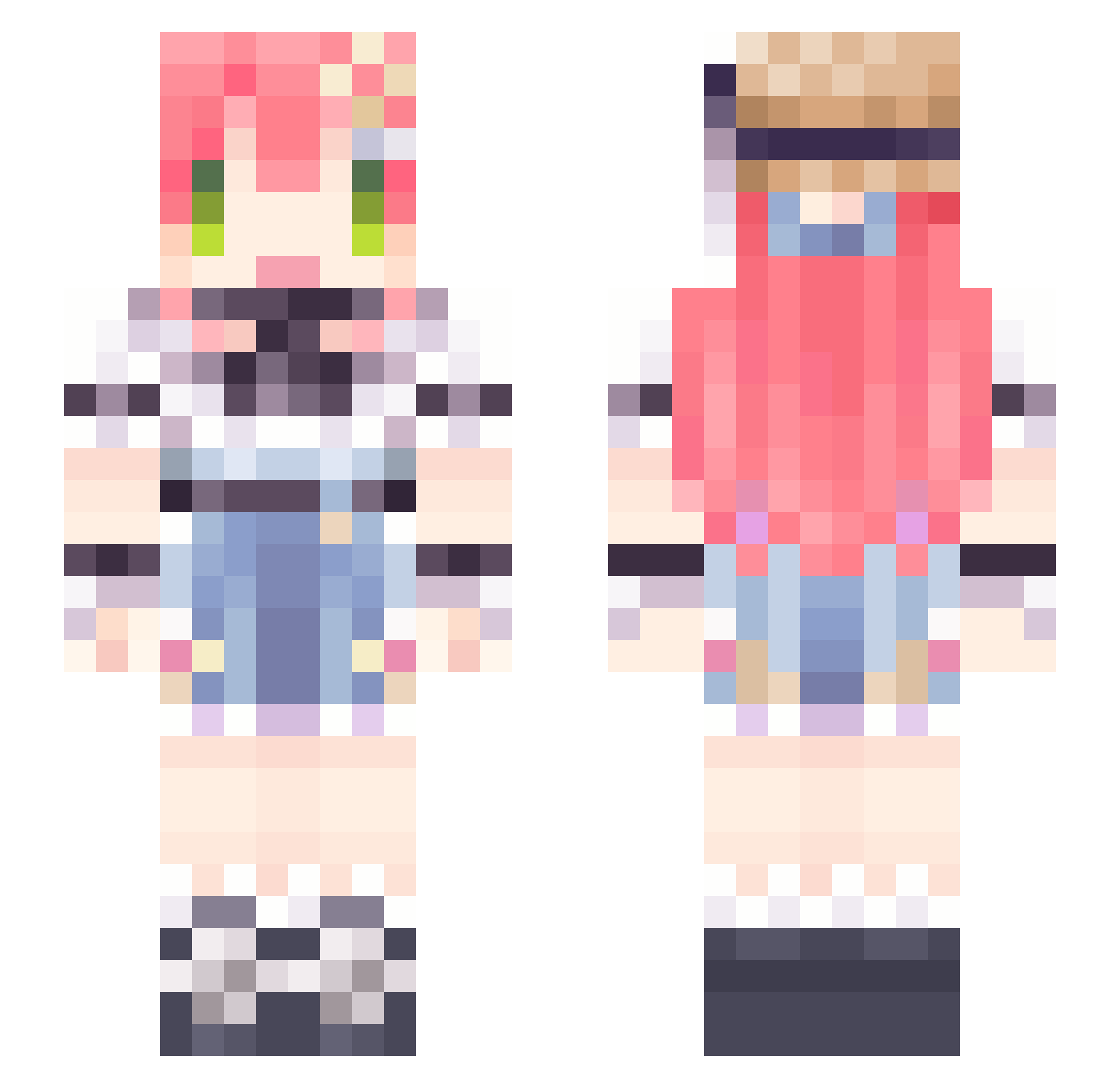 WAKUDOROTHY Minecraft skin, front and back view