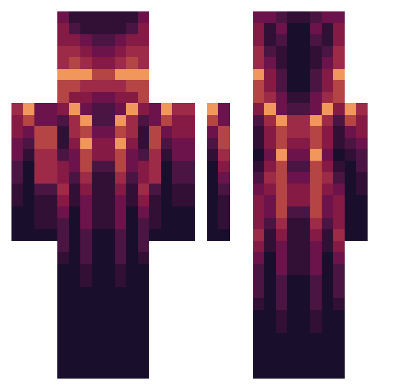 mandaarien Minecraft skin, front and back view