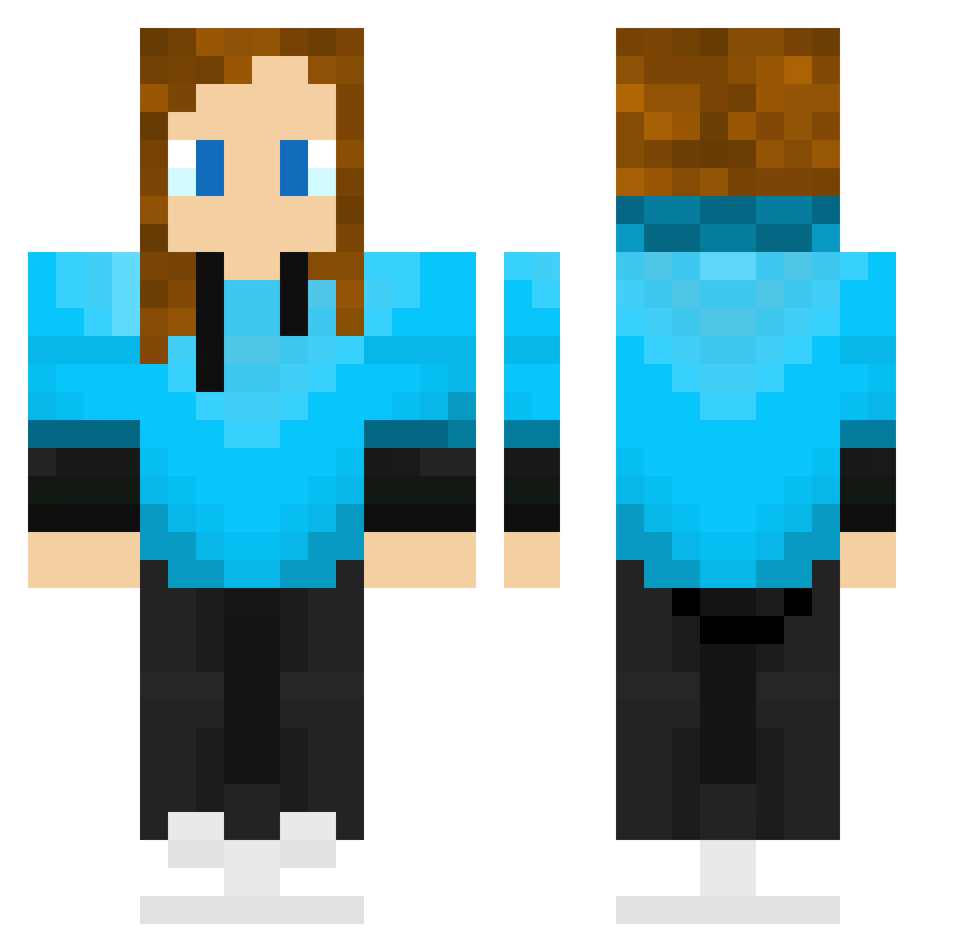 ArtsyFartsyGirl Minecraft skin, front and back view