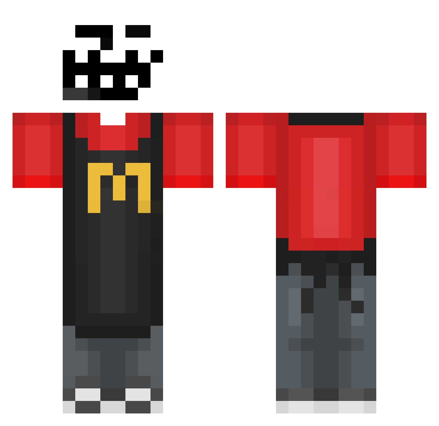 VesuvianOcean Minecraft skin, front and back view