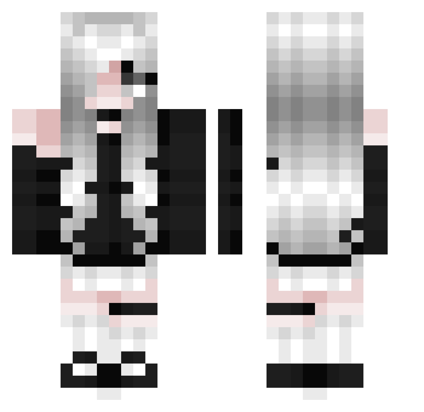 Toxicrah Minecraft skin, front and back view