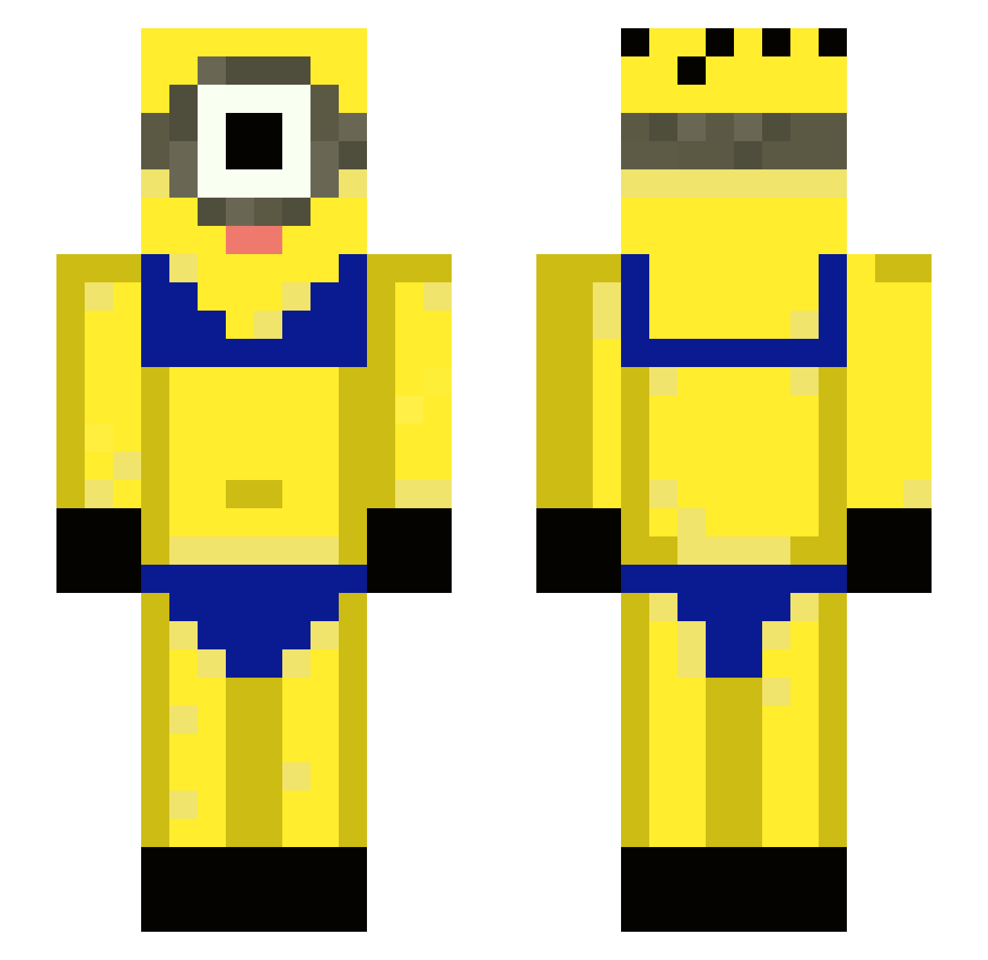 Garfield1011 Minecraft skin, front and back view