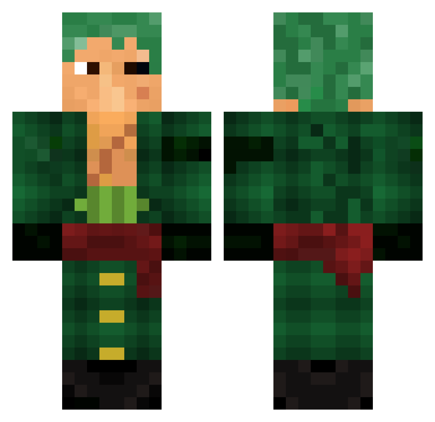 Aspixy Minecraft skin, front and back view