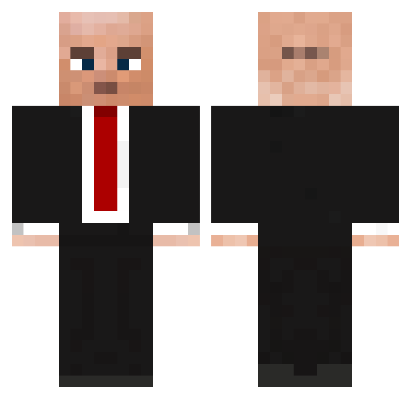 Eastboy1 Minecraft skin, front and back view