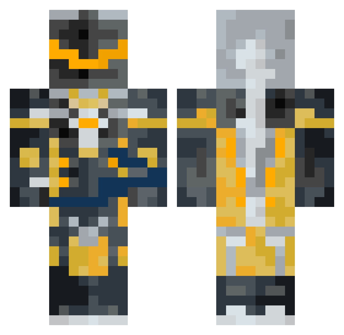 Safer2K Minecraft skin, front and back view