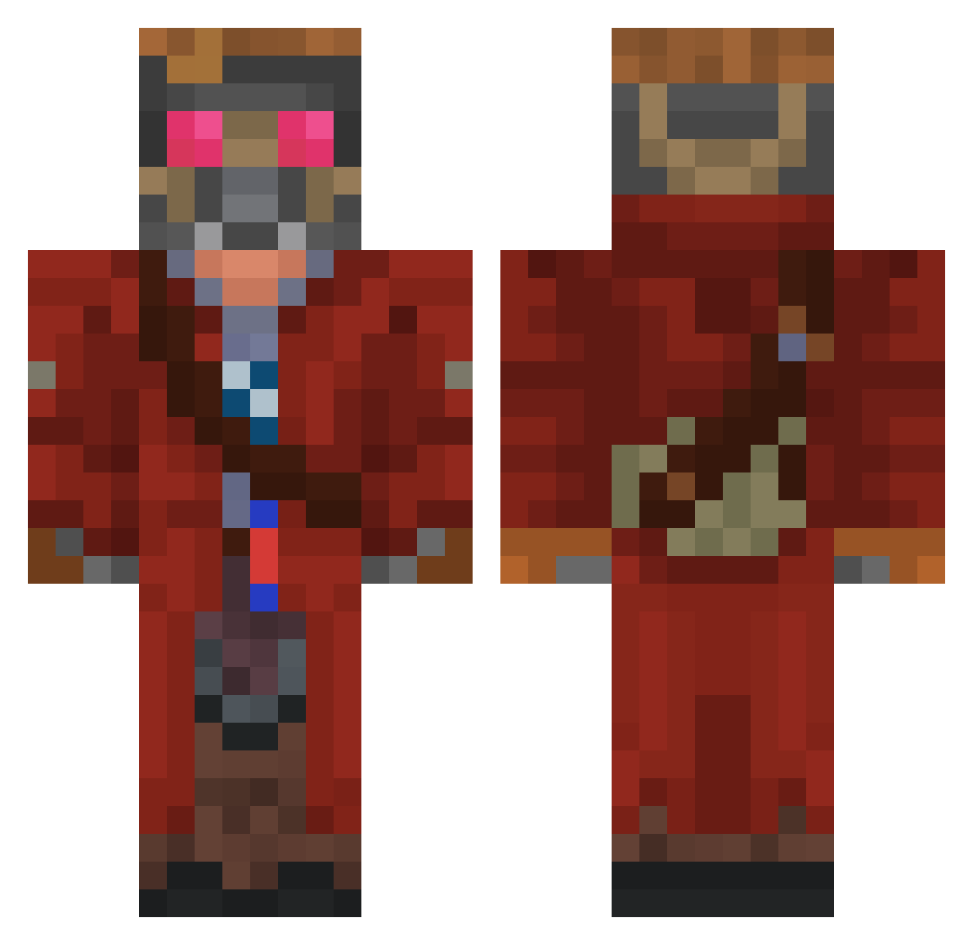 Nuttierbutter14 Minecraft skin, front and back view