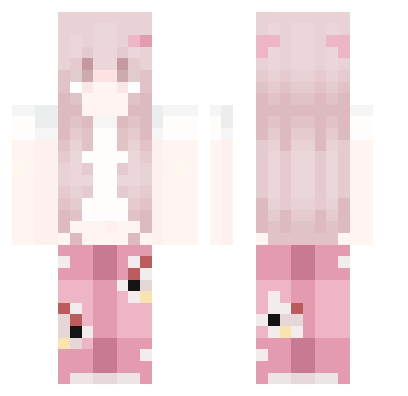 Fipooo Minecraft skin, front and back view
