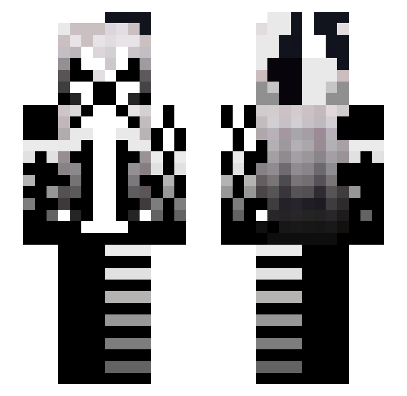 Squ1dL0rd Minecraft skin, front and back view