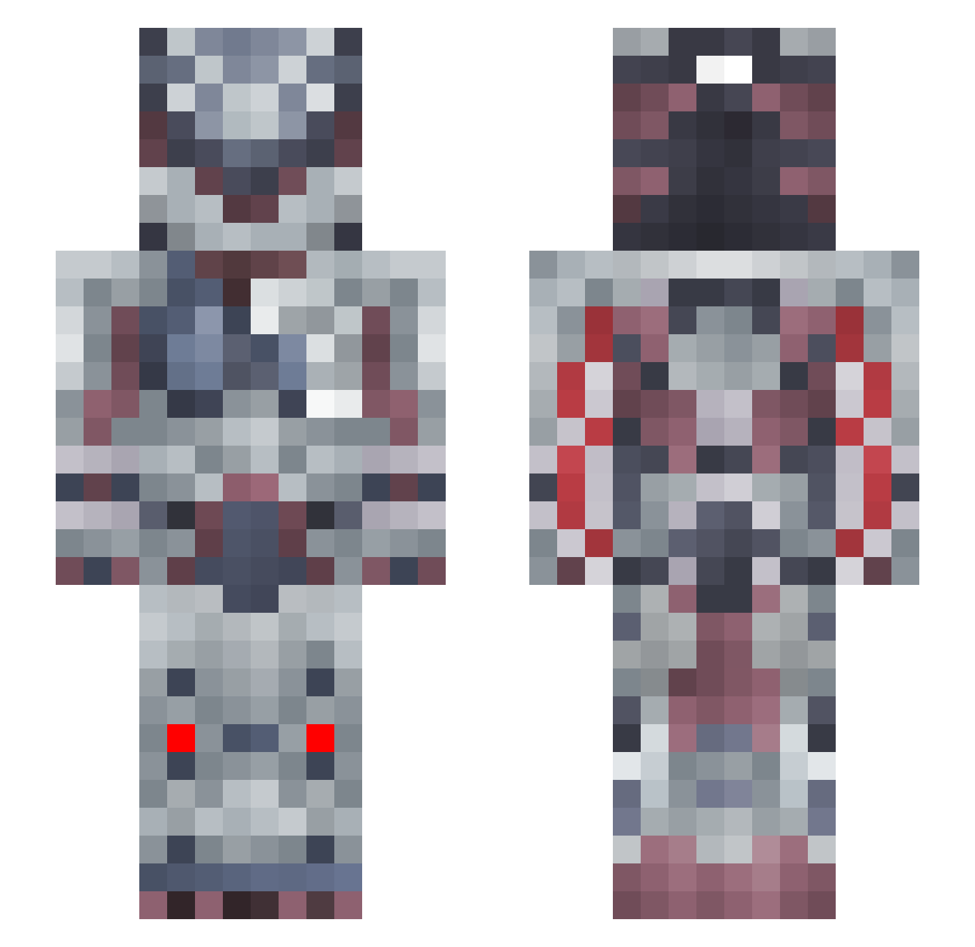 TiMZu30 Minecraft skin, front and back view