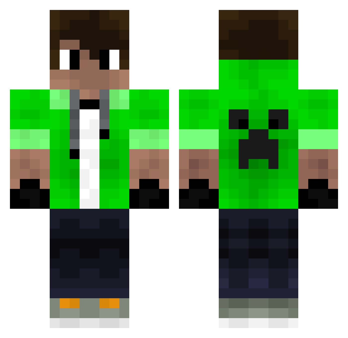 YKW1 Minecraft skin, front and back view