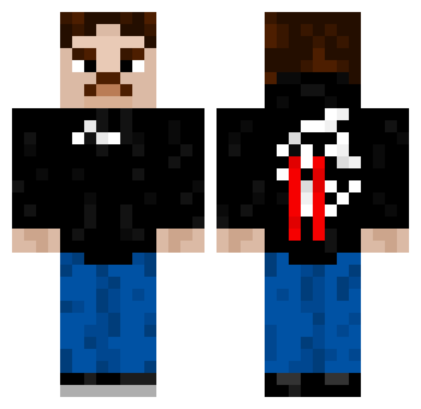 SteezeNoSkill Minecraft skin, front and back view