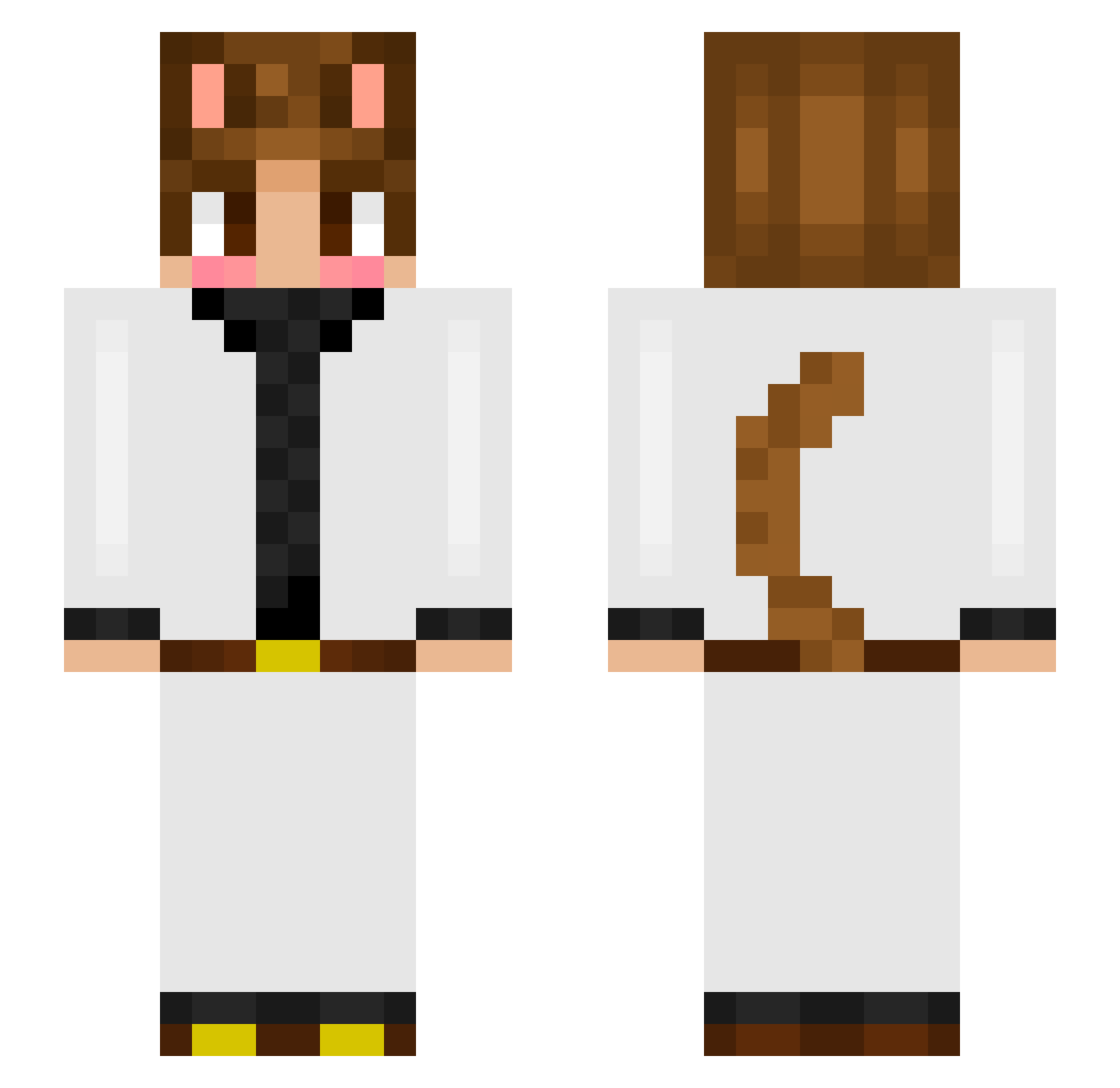 w4rt Minecraft skin, front and back view