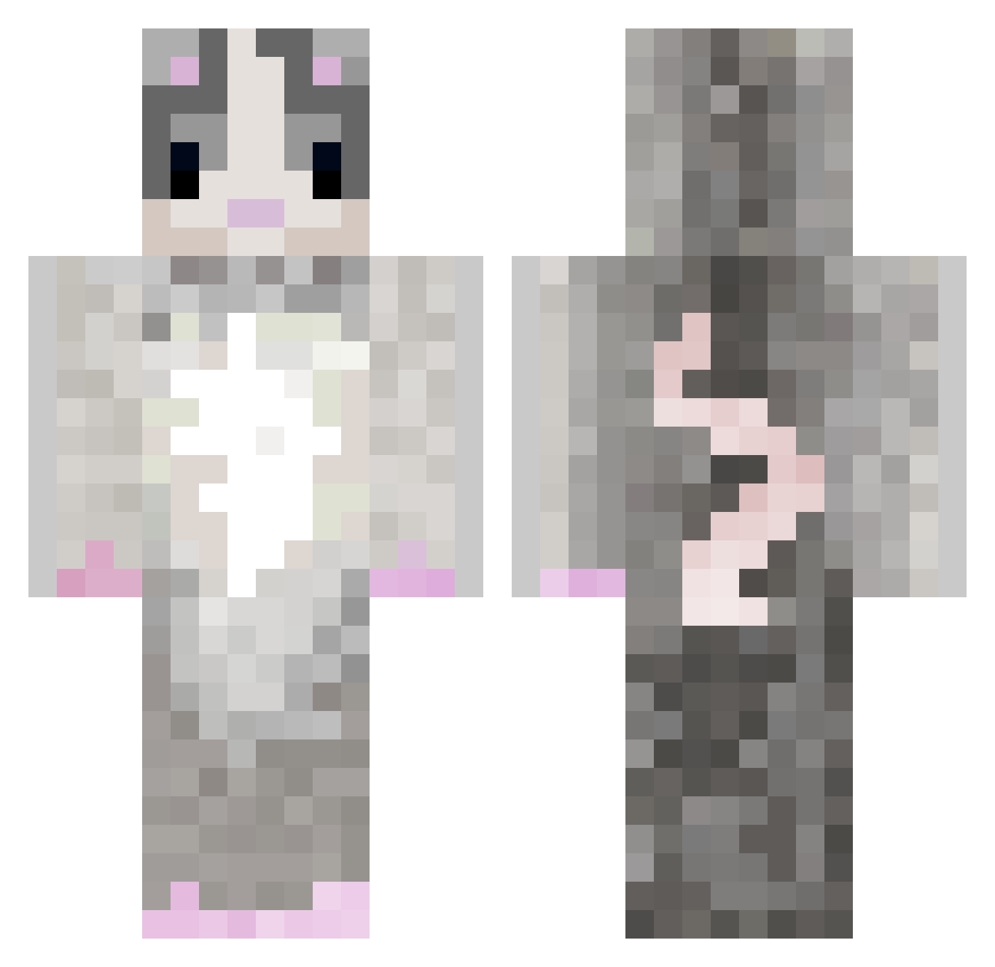 shroom_kat Minecraft skin, front and back view