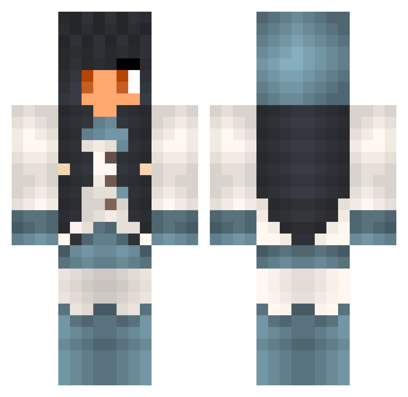 tanjamanja Minecraft skin, front and back view