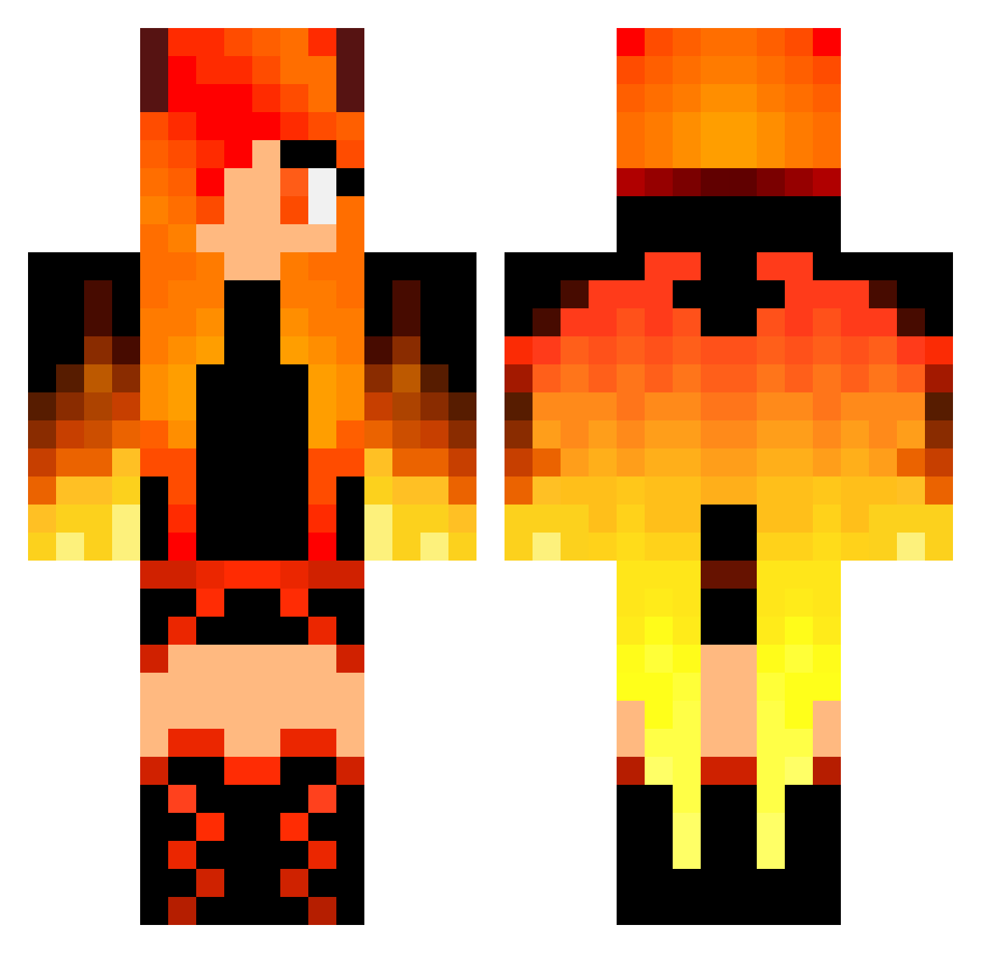 Alissa Minecraft skin, front and back view