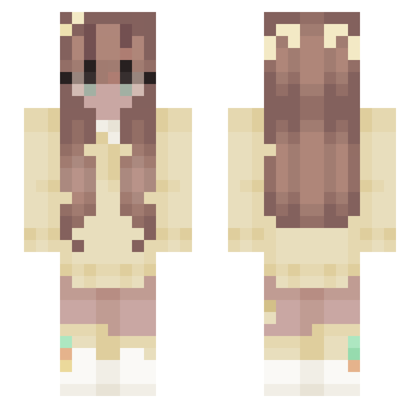 _xBellaxX_ Minecraft skin, front and back view